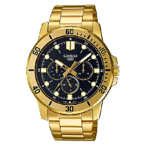 Casio Enticer MTP-VD300G-1EUDF Multifunction Black Dial Stainless Steel Men's Watch