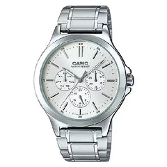 Casio Enticer MTP-V300D-7AUDF Multi Hand Analog Silver Dial Stainless Steel Men's Watch
