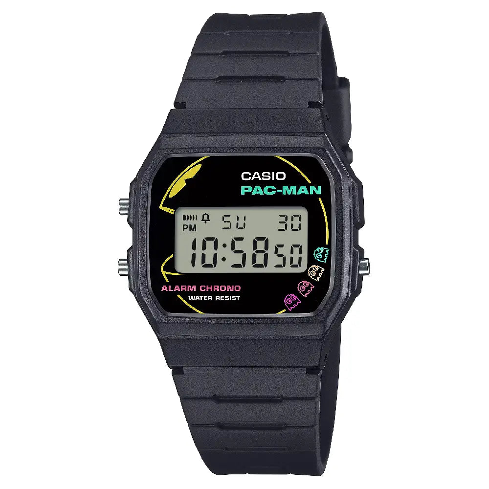Casio Vintage F-91WPC-1ADR Pac-Man Edition Digital Black Dial Resin Strap Unisex Watch