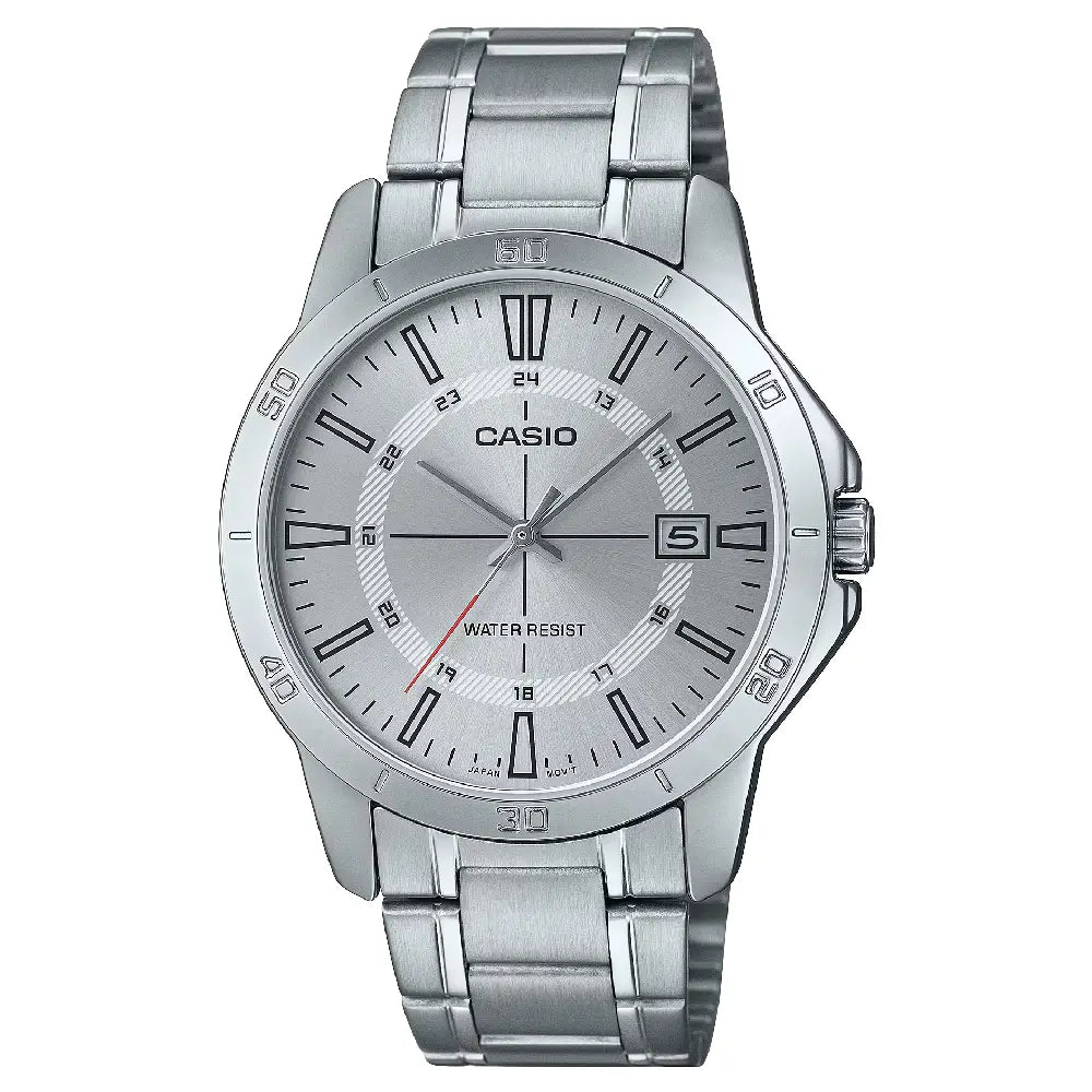 Casio Enticer MTP-V004D-7CUDF Date Analog Silver Dial Stainless Steel Men's Watch