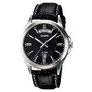 Casio Collection Analog MTP-1381L-1AVDF Black Dial Leather Strap Men's Watch