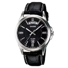 Casio Collection Analog MTP-1381L-1AVDF Black Dial Leather Strap Men's Watch