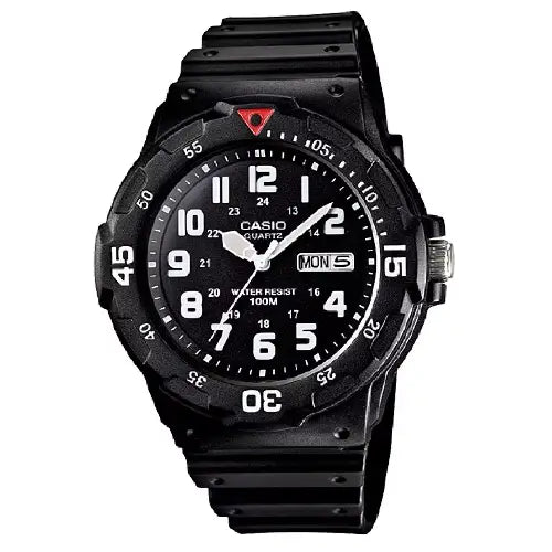 Casio Collection Analog MRW-200H-1BVDF Black Dial Resin Strap Men's Watch