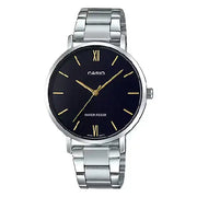 Casio Enticer Ladies Analog LTP-VT01D-1BUDF Black Dial Stainless Steel Women's Watch