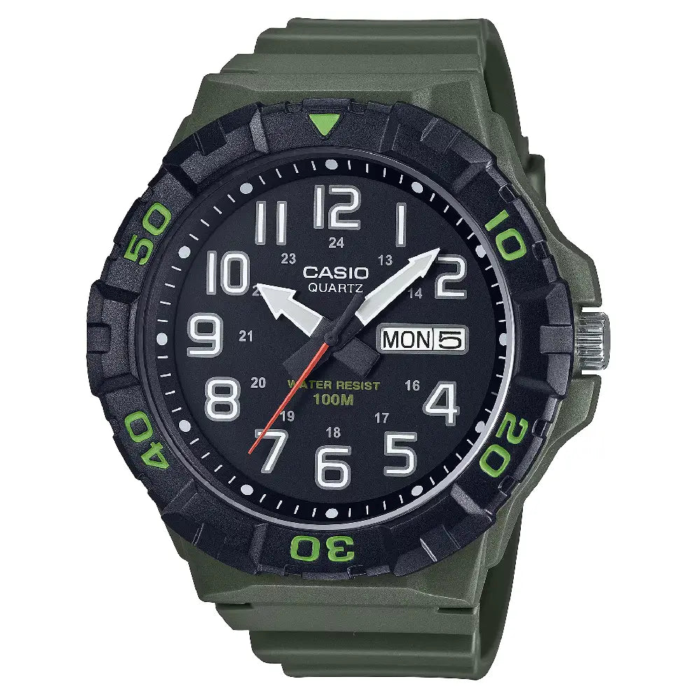 Casio Collection Analog MRW-210H-3AVDF Black Dial Resin Strap Men's Watch