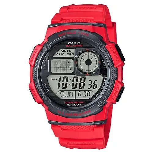 Casio World Time Digital AE-1000W-4AVDF Black Dial Resin Strap Men's Watch