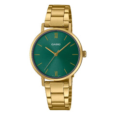 Casio Enticer Ladies Analog LTP-VT02G-3AUDF Green Dial Stainless Steel Women's Watch