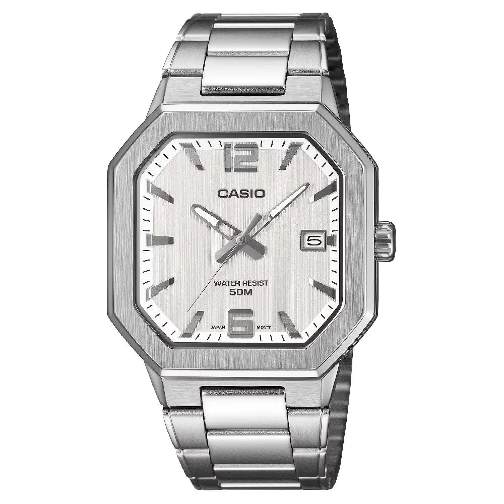 Casio Standard "Octagonal Sport" MTP-B195D-7AVDF Silver Dial 38mm Stainless Steel Men's Watch