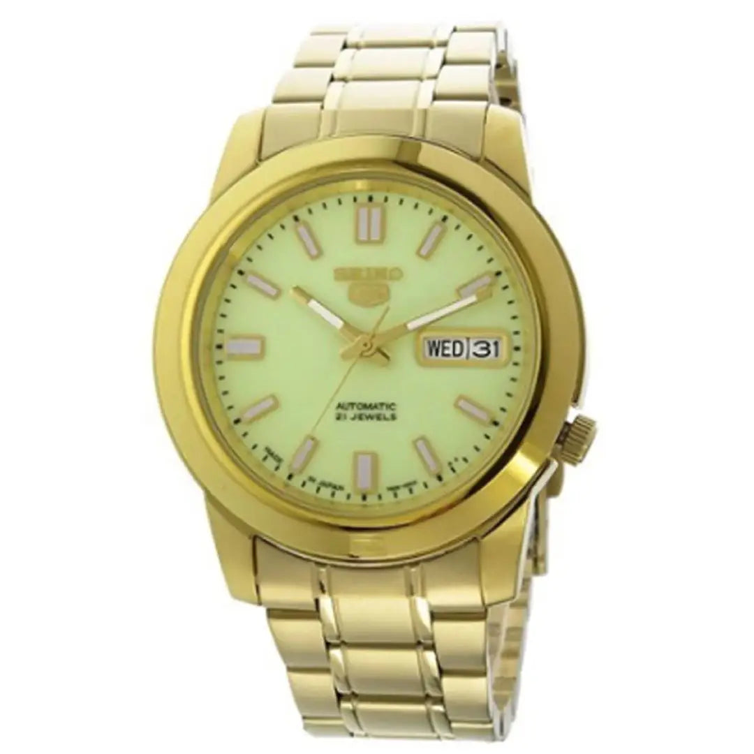 Seiko 5 Series SNKK24J1  Gold Dial Automatic Stainless Steel Men's Watch