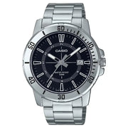 Casio Enticer MTP-VD01D-1CVUDF Date Analog Black Dial Stainless Steel Men's Watch