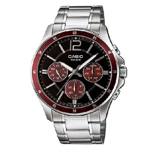 Casio Collection Analog MTP-1374D-5AVDF Black Dial Stainless Steel Men's Watch