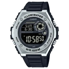 Casio Digital MWD-100H-1BVDF Black Display Dial Resin Strap Men's Watch