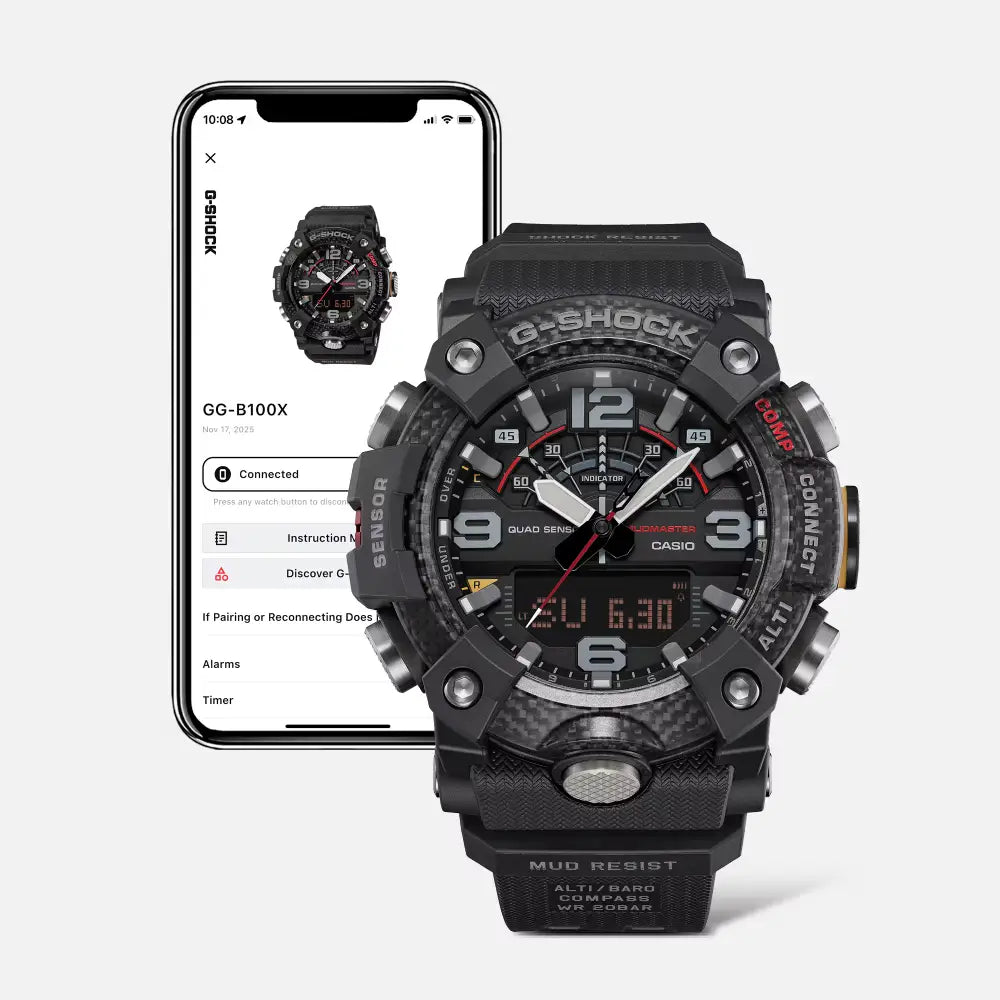 Casio Mudmaster GG-B100X-1A black resin strap men's watch durable design