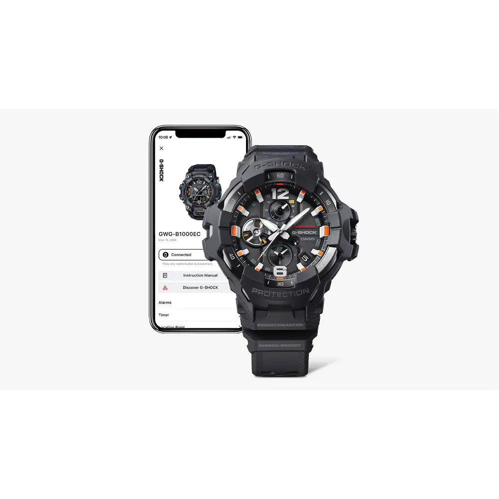 Casio G Shock Gravitymaster GR-B300EC-1A Analog Tough Solar Bluetooth "Emergency Color" Black Dial Resin Strap Men's Watch