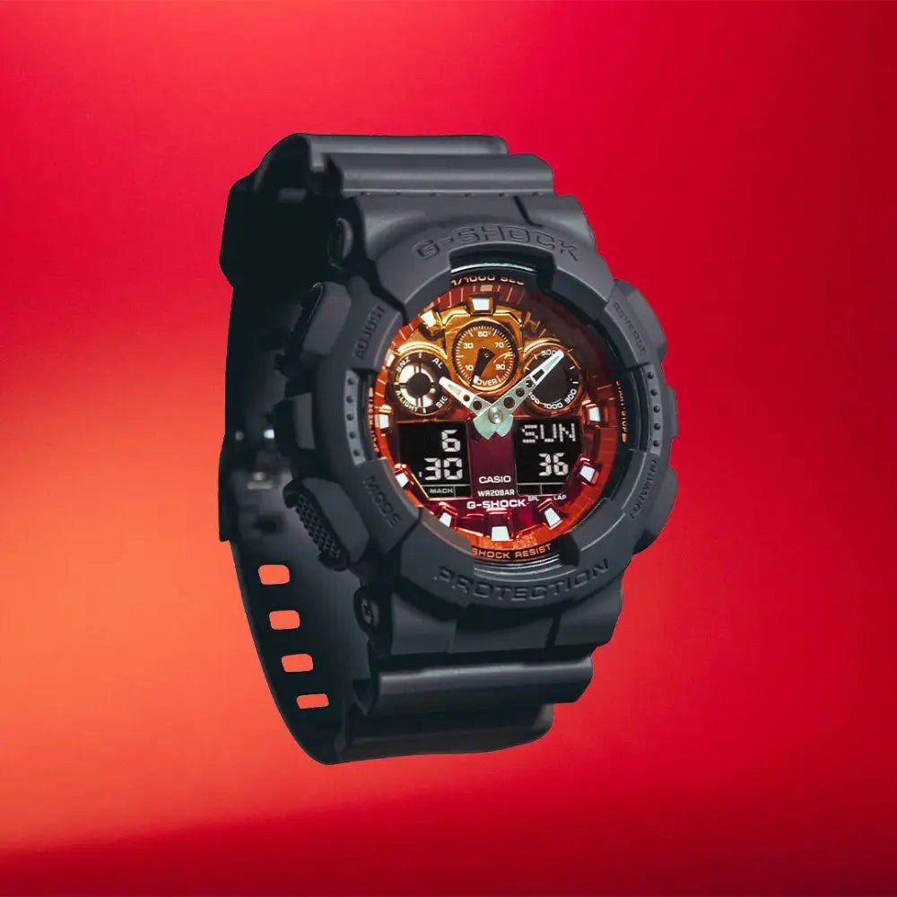 Casio G-Shock Flame Inside GA-100FL-8ADR Men's Watch