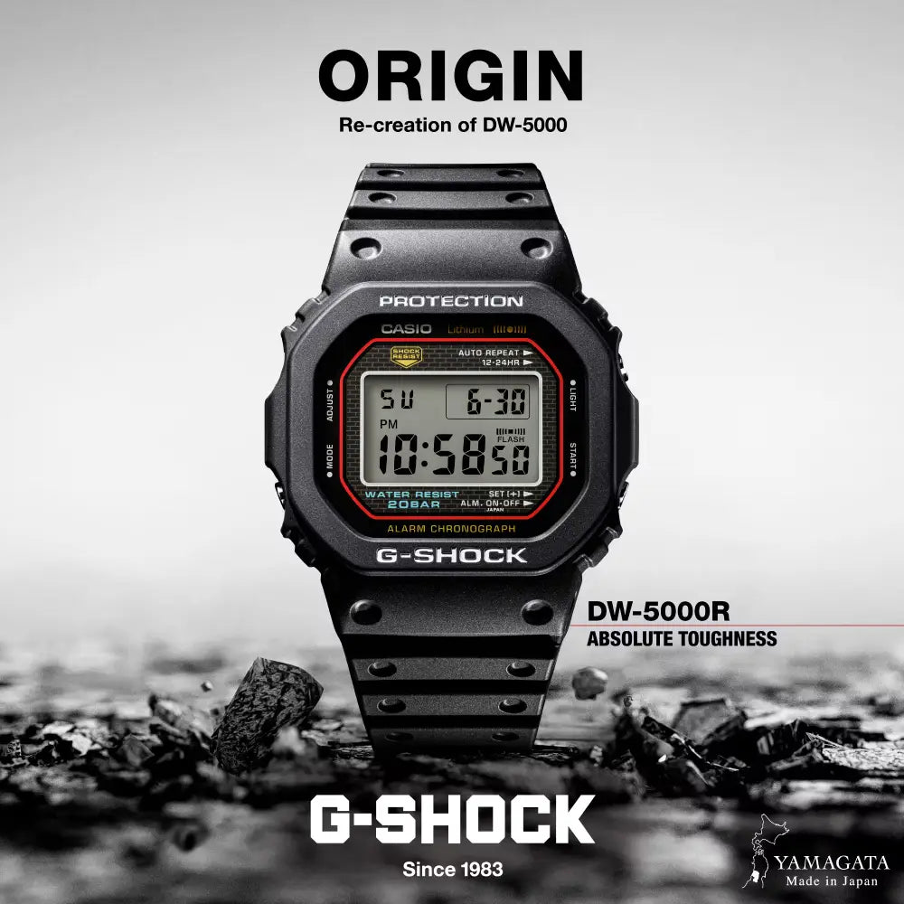 CASIO G-SHOCK DW-5000R-1AJF 新同品 Casio G-Shock The Origin Digital DW-5000R-1A Black Digital Dial