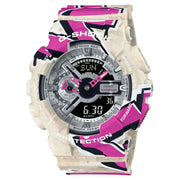 Casio G Shock GA-110SS-1A Analog-Digital "Street Spirit" Silver Graffiti Dial Resin Strap Men's Watch