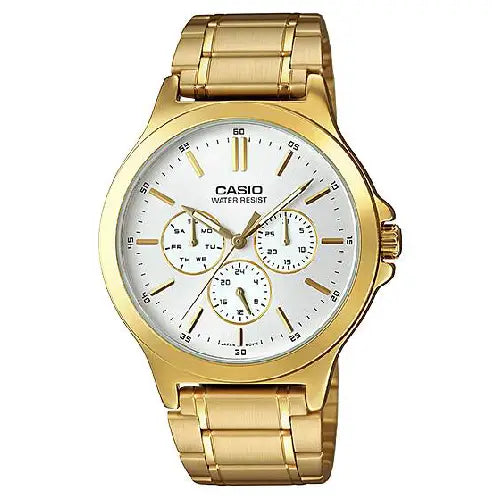 Casio Enticer MTP-V300G-7AUDF Multi Hand Analog Silver Dial Stainless Steel Men's Watch