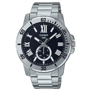 Casio Enticer MTP-VD200D-1BUDF Multi-Hand Day Date Analog Black Dial Stainless Steel Men's Watch