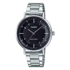 Casio Enticer Ladies Analog LTP-VT03D-1BDF Black Dial Stainless Steel Women's Watch