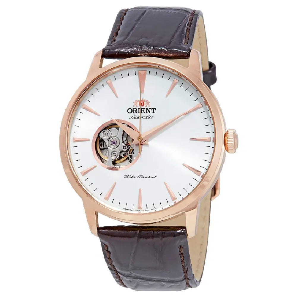 Orient Esteem II TAG02002W0 white dial 41mm open heart leather strap mens watch