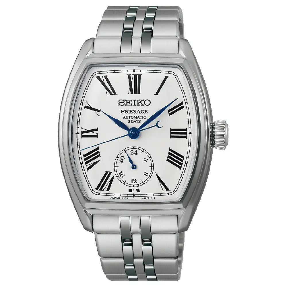 Seiko Presage SPB537  Tonneau Automatic White Dial 35.9mm Stainless Steel Men's Watch