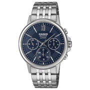 Casio BMS-300D-2A Beside sapphire blue dial multi-hand men’s watch