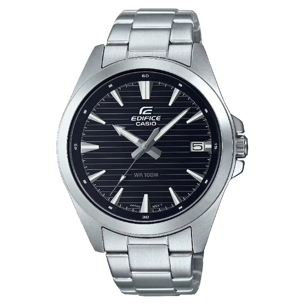 Casio Edifice EFV-140D-1AVUDF Analog Quartz Black Dial 43.9mm Stainless Steel Men's Watch