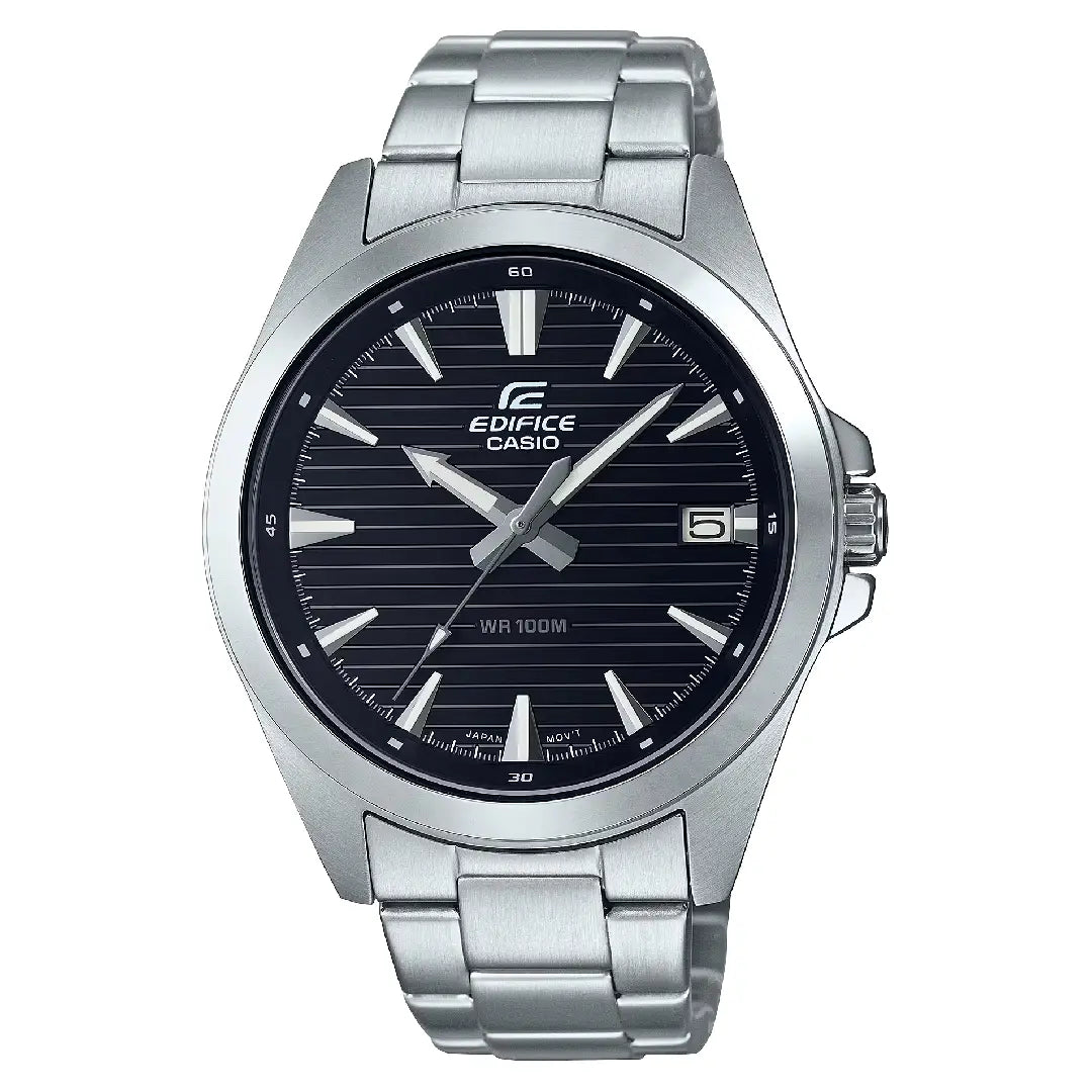 Casio Edifice EFV-140D-1AVUDF Analog Quartz Black Dial Stainless Steel Men's Watch