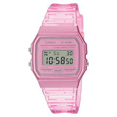 Casio Vintage Digital F-91WS-4DF Pink Transparent Dial Resin Strap Unisex Watch