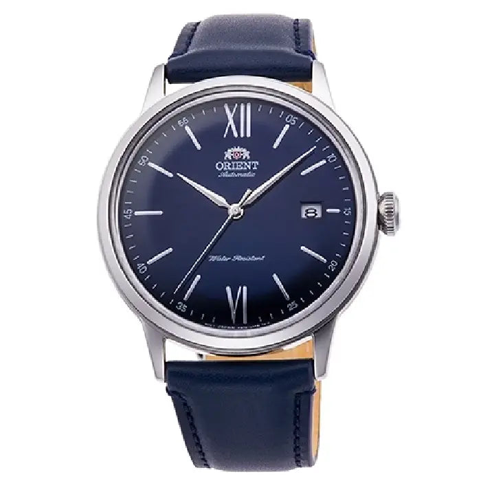 Orient Bambino RA-AC0021L automatic mens watch blue dial front view