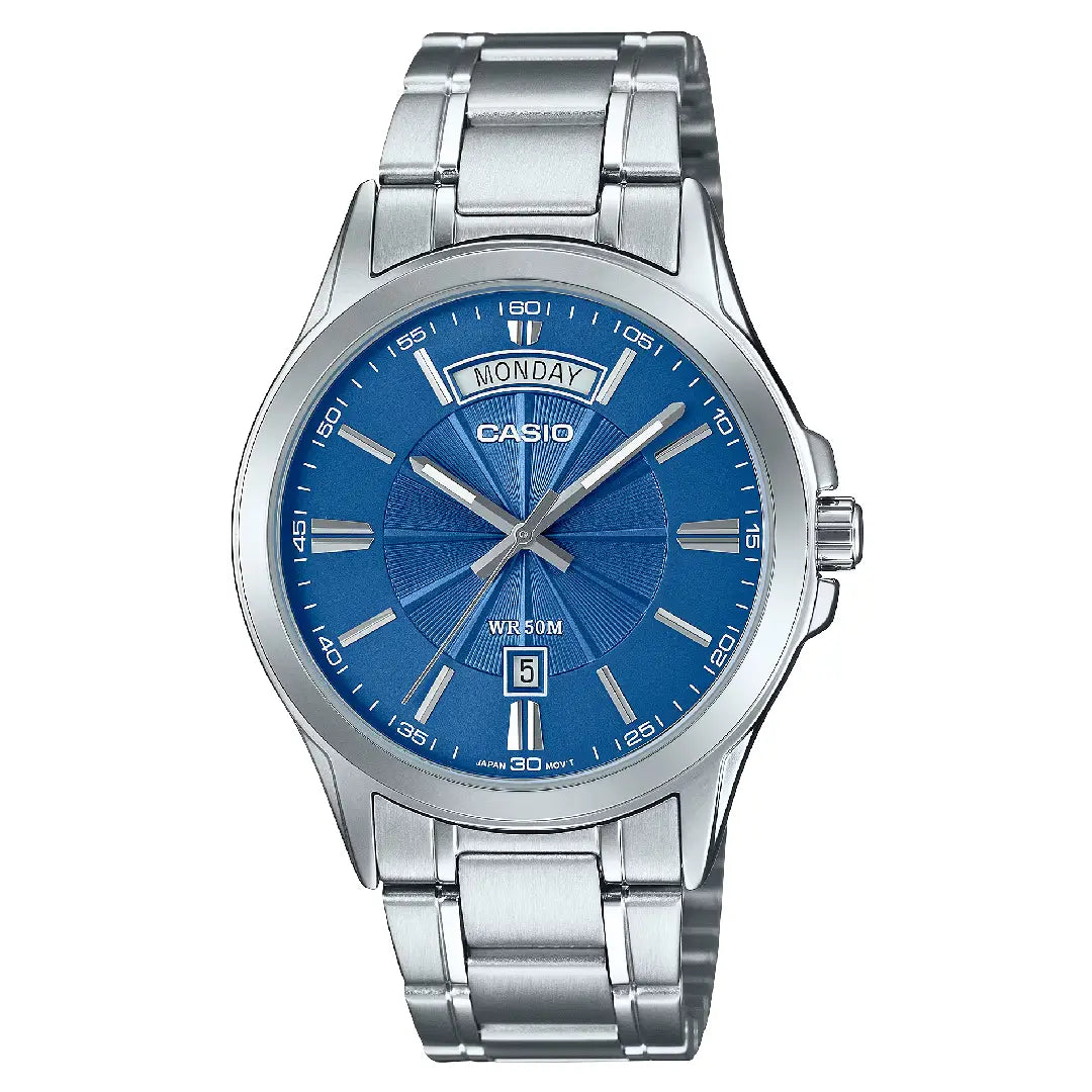Casio Collection MTP-1381D-2AVDF Analog Blue Dial Stainless Steel Men's Watch