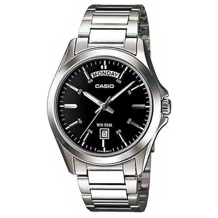 Casio Collection Analog MTP-1370D-1A1VDF Black Dial Stainless Steel Men's Watch