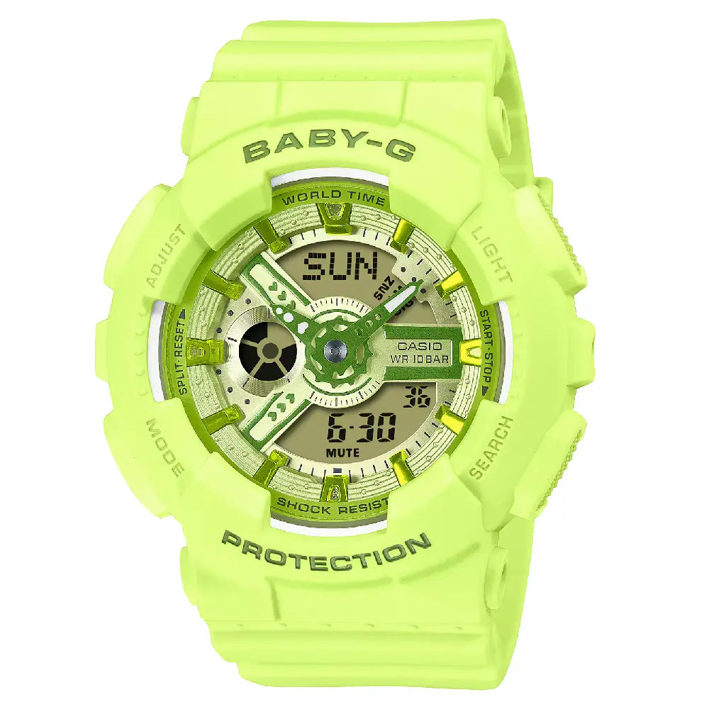 Casio Baby-G BA-110YK-3A Analog-Digital Y2K fashion Green Dial Resin Strap Women's Watch