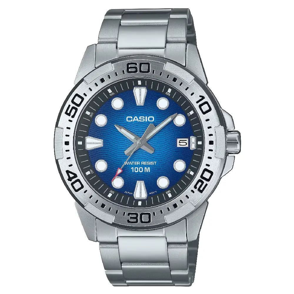 Casio Collection Analog MTD-140D-2AVDF Blue Dial Stainless Steel Men's Watch