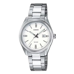 Casio Enticer Ladies Analog LTP-1302D-7A1VDF White Dial Stainless Steel Women's Watch