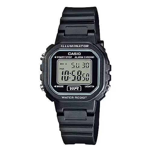 Casio Ladies Digital LA-20WH-1ADF Black Dial Resin Strap Women's Watch