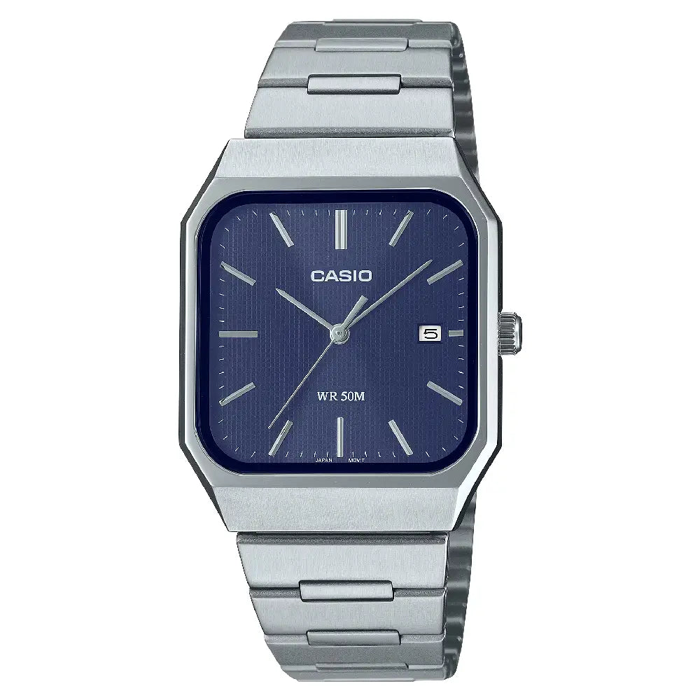 Casio Collection Analog MTP-B185D-2A1VDF Blue Dial Stainless Steel Men's Watch