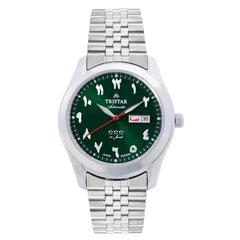 Tristar Classic Automatic BA33GMSSM03 Green Arabic Dial Stainless Steel Men's Watch