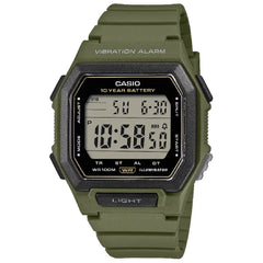 Casio Digital W-738H-3AVDF 42.8mm  Grey Dial Green Resin Strap Men's Watch