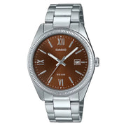 Casio MTP-1302DD-5AVDF brown dial stainless steel mens watch