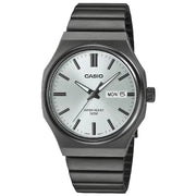 Casio Enticer Quartz Octagon "Casiocto" 37.5mm MTP-E735B-7AVDF Silver Dial Black Ion-Plated Stainless Steel Men's Watch