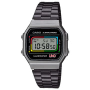 Casio Vintage Digital A168WEUC-1ADR Black with UNO Motif Dial Stainless Steel Unisex Watch