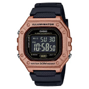 Casio Digital W-218HM-5BVDF Black Display Dial Resin Strap Men's Watch