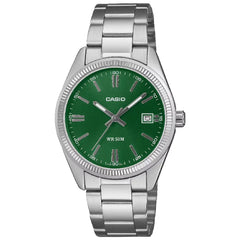 Casio Enticer Quartz Fluted 35mm UTP-1302PD-3A1VDF Green Dial Stainless Steel Unisex Watch