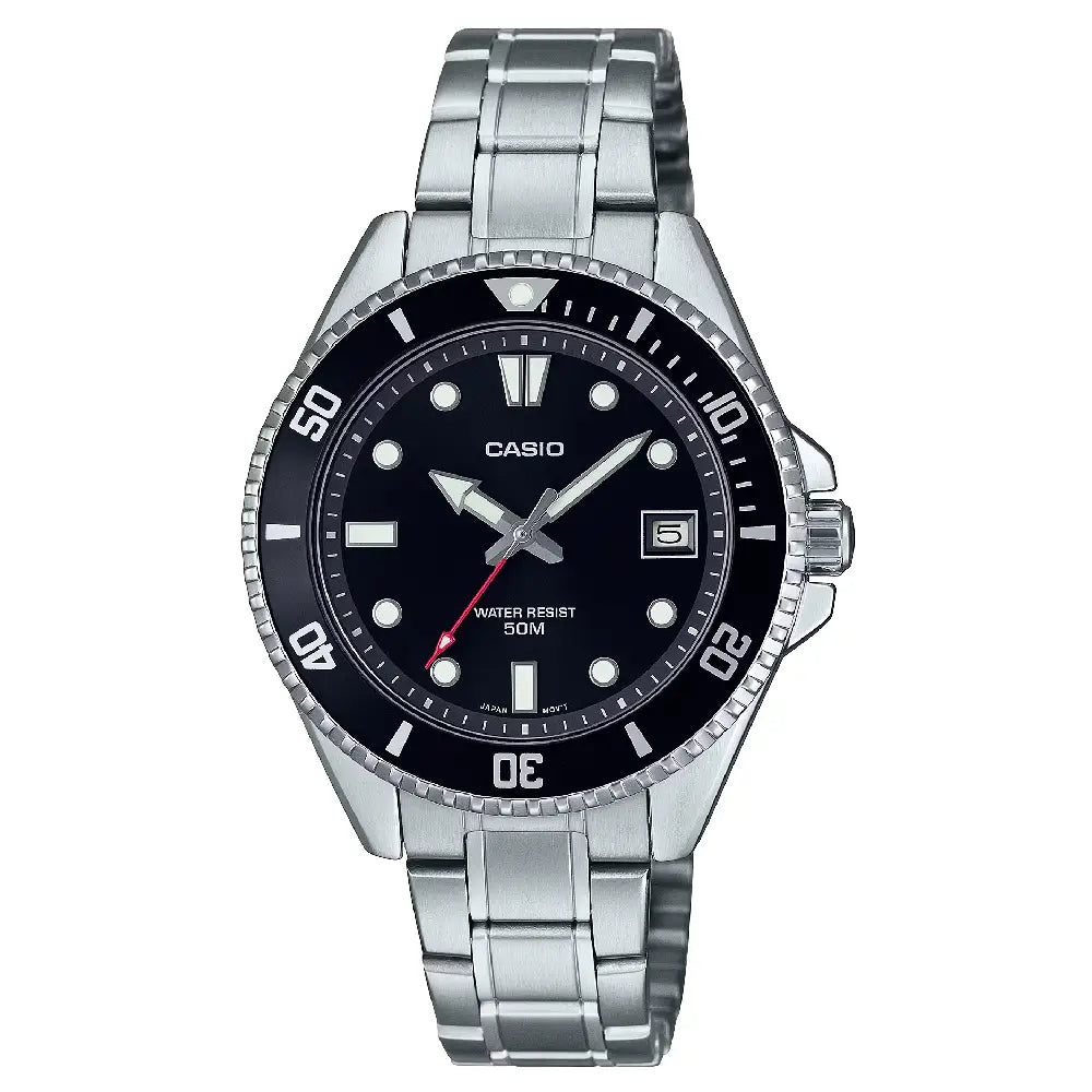 Casio Duro Style Analog MDV-10D-1A1VDF Black Dial 38.5mm Stainless Steel Watch