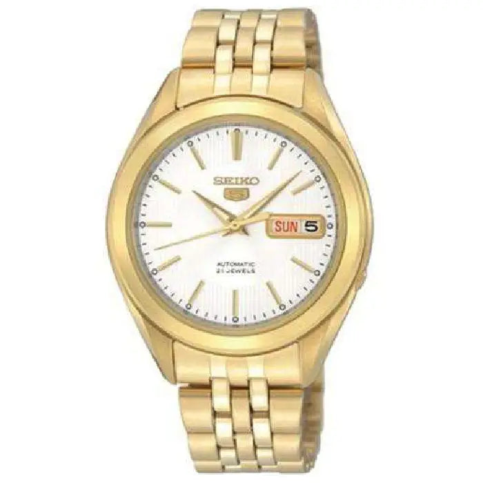 Seiko 5 Automatic SNKL26K1 White Dial Gold Tone 38mm Stainless Steel Men's Watch
