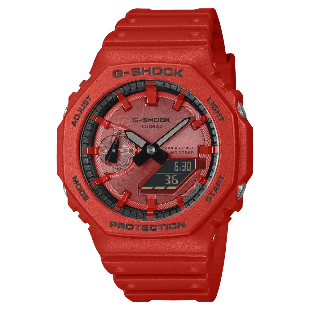 Casio G-Shock Iconic Red GA-2100RRB-4ADR Red Vapor Dial 45.4mm Resin Strap Men's Watch