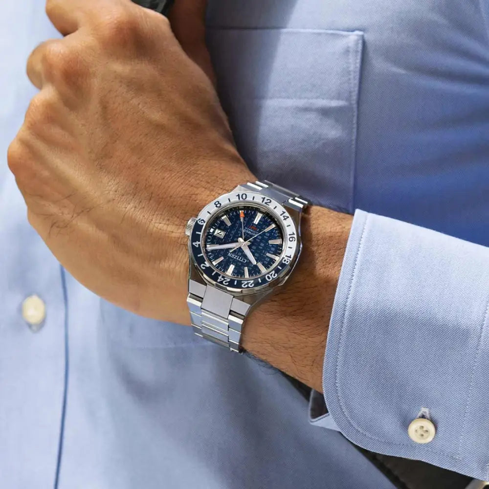 Citizen Series 8 Automatic GMT NB6034-58L Navy Blue Dial 41mm Stainless Steel Men's Watch