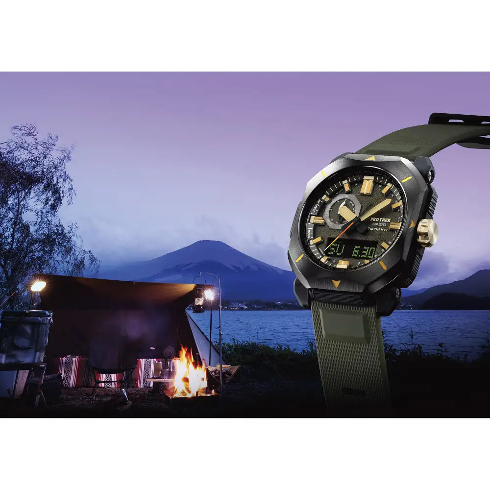 Casio Pro Trek PRW-6900Y-3PR "Bushcraft" Green Dial 44.8mm Resin Strap Men's Watch